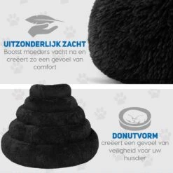 Pawzle Hondenmand - Donut Hondenkussen - Kattenmand - Bed Voor Honden & Katten - Wasbaar - 80cm - Zwart 14 Pawzle Hondenmand - Donut Hondenkussen - Kattenmand - Bed Voor Honden & Katten - Wasbaar - 80cm - Zwart -Huisdierbenodigdheden Korting 1200x1200 2050