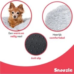 Snoozle Donut Hondenmand - Zacht En Luxe Hondenkussen - Wasbaar - Fluffy - Hondenmanden - 60cm - Lichtgrijs -Huisdierbenodigdheden Korting 1200x1200 2077