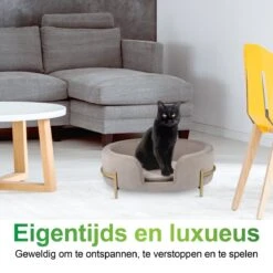 Maxxpro Pet Bed - Huisdieren Tot 80KG - Zacht Fluwelen Kussen - Verhoogd Katten- En Hondenbed - Grijs - 60,5 X 40,5 X 23,5 Cm -Huisdierbenodigdheden Korting 1200x1200 2137