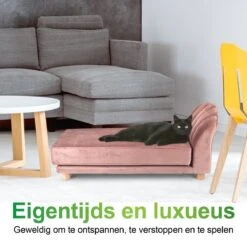 Maxxpro Katten- En Hondenbank - Roze - Verhoogd Met Houten Poten - Fluweel Materiaal - 90 X 44 X 34 CM - Huisdieren Tot 80 KG -Huisdierbenodigdheden Korting 1200x1200 2140