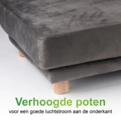 Maxxpro Katten- En Hondenbank - Grijs - Verhoogd Met Houten Poten - Fluweel Materiaal - 90 X 44 X 34 Cm - Huisdieren Tot 80 KG -Huisdierbenodigdheden Korting 1200x1200 2147