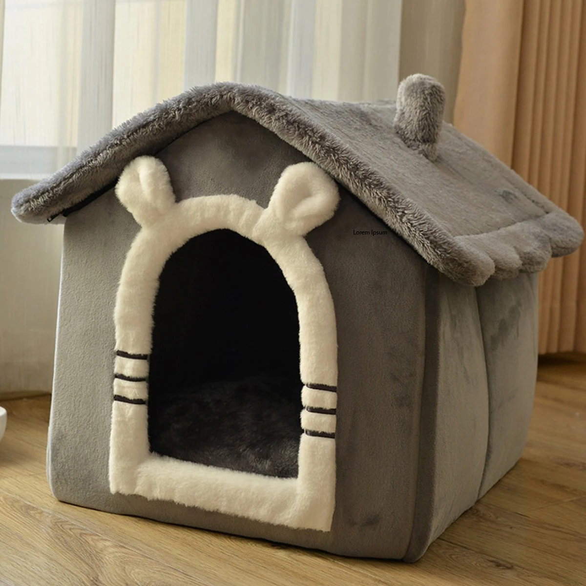 Merkloos Beren Kattenhuis & Hondenhuis - Fluweel - Grijs - Kattenu - 49x39x41 Cm 4 Merkloos Beren Kattenhuis & Hondenhuis - Fluweel - Grijs - Kattenu - 49x39x41 Cm - Image 2