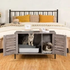 Houten Kattenhuis - Kattenkast Voor Binnen & Buiten - Kattenhok - Kattenhuisje Hout Met Deur En Gat - Hondenhok Voor Kleine Honden - 80 X 45 X 50.5 Cm -Huisdierbenodigdheden Korting 1200x1200 2185