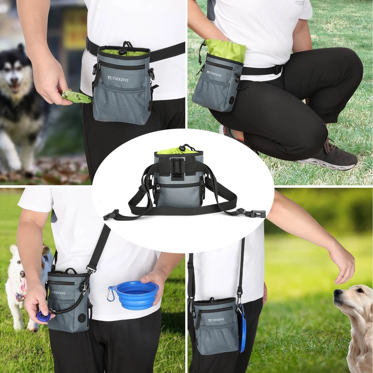 TIKKENS® Honden Belonings Tasje - Honden Snoepjes/Snacks - Honden Speelgoed - Intelligentie Training - Grijs/Zwart 8 TIKKENS® Honden Belonings Tasje - Honden Snoepjes/Snacks - Honden Speelgoed - Intelligentie Training - Grijs/Zwart - Image 6