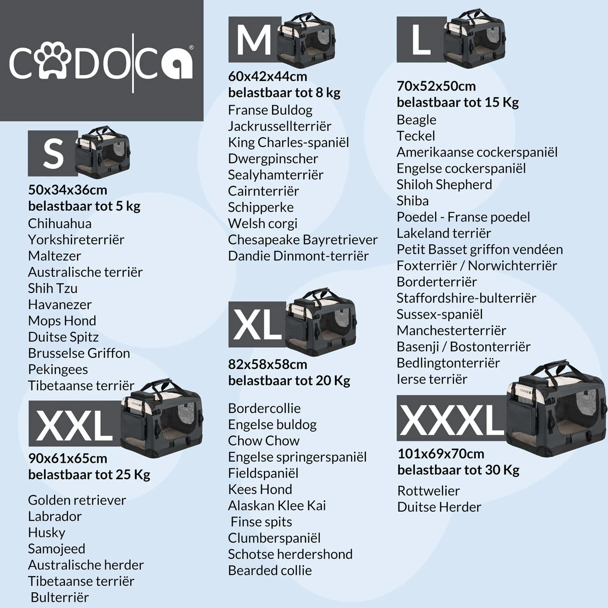 Cadoca Hondentransportbox Opvouwbaar - Maat M 6 Cadoca Hondentransportbox Opvouwbaar - Maat M - Image 4