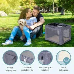 Hondenbench Opvouwbaar - Autobench Hond - Reisbench - Transportbox - Max Gewicht Hond 12 Kg - Grijs - 61x46x43 Cm -Huisdierbenodigdheden Korting 1200x1200 2304