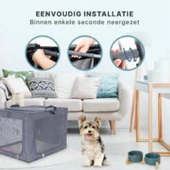 Hondenbench Opvouwbaar - Autobench Hond - Reisbench - Transportbox - Max Gewicht Hond 12 Kg - Grijs - 61x46x43 Cm -Huisdierbenodigdheden Korting 1200x1200 2306