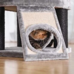 Giving® XXL Luxe Stevige Katten Krabpaal Voor Katten - Stevig Krabmeubel Met Hangmat Mand Katten Huis Tunnel & Speel Touw - Grote Krab Paal Klimpaal - 92 CM Hoog - Grijs/Zwart -Huisdierbenodigdheden Korting 1200x1200 2358