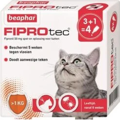 Beaphar Fiprotec Kat - Vlooienbestrijding - >1 Kg - 4 Pipetten -Huisdierbenodigdheden Korting 1200x1200 2395