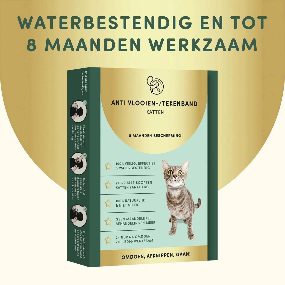3 Stuks Vlooienband Kat Tekenband - 100% Natuurlijk Veilig En Waterbestendig 6 3 Stuks Vlooienband Kat Tekenband - 100% Natuurlijk Veilig En Waterbestendig - Image 4