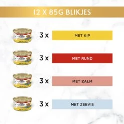 Gourmet Gold Malse Lekkernijen – Kattenvoer Natvoer - Met Kip, Zalm, Rund, Zeevis – 48 X 85 Gr -Huisdierbenodigdheden Korting 1200x1200 2456