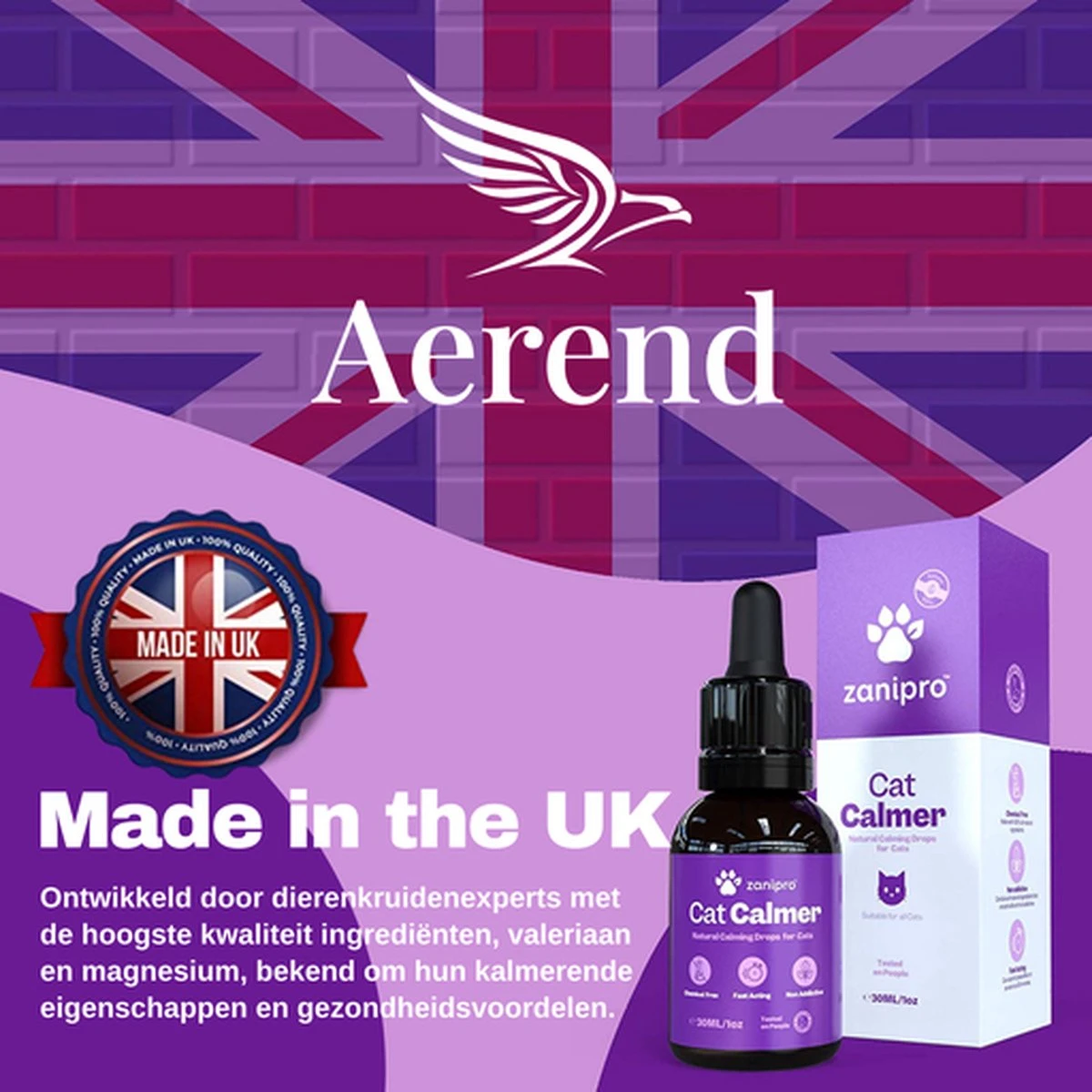 Aerend - Kalmerende Druppels Voor Katten - Anti-stress - Zanipro® 30ml - 100% Natuurlijk Uit Het Verenigd Koninkrijk - Met Ashwagandha & Valeriaan - No Stress Druppels Om Gedragsproblemen Te Verlichten - Voor Thuis En Onderweg 4 Aerend - Kalmerende Druppels Voor Katten - Anti-stress - Zanipro® 30ml - 100% Natuurlijk Uit Het Verenigd Koninkrijk - Met Ashwagandha & Valeriaan - No Stress Druppels Om Gedragsproblemen Te Verlichten - Voor Thuis En Onderweg - Image 2