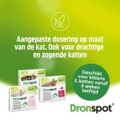 Dronspot Spot On Ontwormingsmiddel Voor Middelgrote Katten (2,5 Kg - 5 Kg) 2 Pipetten -Huisdierbenodigdheden Korting 1200x1200 2531