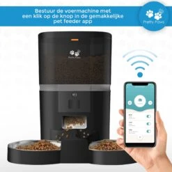 Pretty Paws QQ003 - Wifi Voermachine - Dubbele Voerbakjes - Zwart - Kat - 6L -Huisdierbenodigdheden Korting 1200x1200 2582