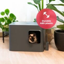 Hoopo® Dome Kattenbak Grijs - Kattenbak - Kattenbakschep - Kattenbakmat -Huisdierbenodigdheden Korting 1200x1200 2720