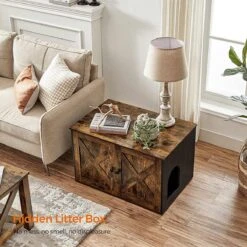 Hoppa! Kattenbak, Kattenhuis, Met Deuren, Vintage Bruin-zwart -Huisdierbenodigdheden Korting 1200x1200 2728