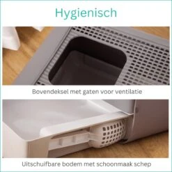 Kattenbak - 2 Uitgangen - Kattentoilet - Uitschuifbare Bodem - Met Schepje - Grijs 53 X 40 X 40 Cm -Huisdierbenodigdheden Korting 1200x1200 2759