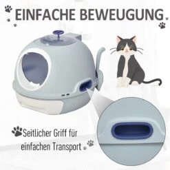PawHut Kattentoilet Kattenbak Dakraam Bodembak Schep Draagbaar PP ABS D31-012 -Huisdierbenodigdheden Korting 1200x1200 2775
