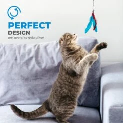 Merkloos 2 Kattenhengels Met 10 Speeltjes – Bewegende Kattenspeeltjes Met Veren En Belletjes – Interactieve Kattenspeelgoed Voor Kittens – Cat Toys -Huisdierbenodigdheden Korting 1200x1200 2806