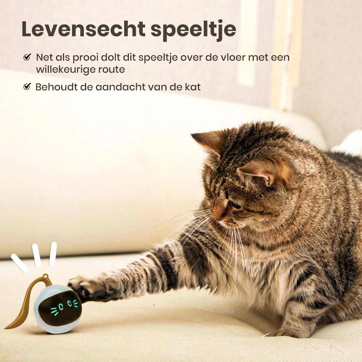 Otiume Interactieve Speelbal - Slimme Interactieve Jaag Speeltje Voor Katten - Kattenspeeltjes - Intelligente Jaagbal - AI -USB Oplaadbaar - LED - Blauw 6 Otiume Interactieve Speelbal - Slimme Interactieve Jaag Speeltje Voor Katten - Kattenspeeltjes - Intelligente Jaagbal - AI -USB Oplaadbaar - LED - Blauw - Image 4