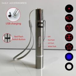 Merkloos Laserpen - Daily Accessoires - USB Oplaadbaar - Kattenspeeltjes - Laserlampje - 7 Verschillende Standen - RVS Zilver - Zaklamp - UV Lamp – Kattenspeelgoed -Huisdierbenodigdheden Korting 1200x1200 2827