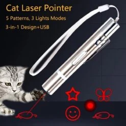 Laserpen - Oplaadbaar Met USB - Rode Laser - RVS Zilver - UV - Zaklamp - LED - Kat - Katten Speeltjes - Kattenspeelgoed - 7 Verschillende Standen -Huisdierbenodigdheden Korting 1200x1200 2834