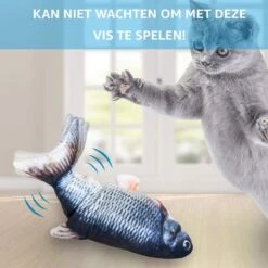 TwinQ Dansende Vis - Bewegende Vis Met Kattenkruid - Kattenspeeltjes - USB Oplaadbaar - Speelgoed Voor Katten - Incl. Kattenlampje -Huisdierbenodigdheden Korting 1200x1200 2860