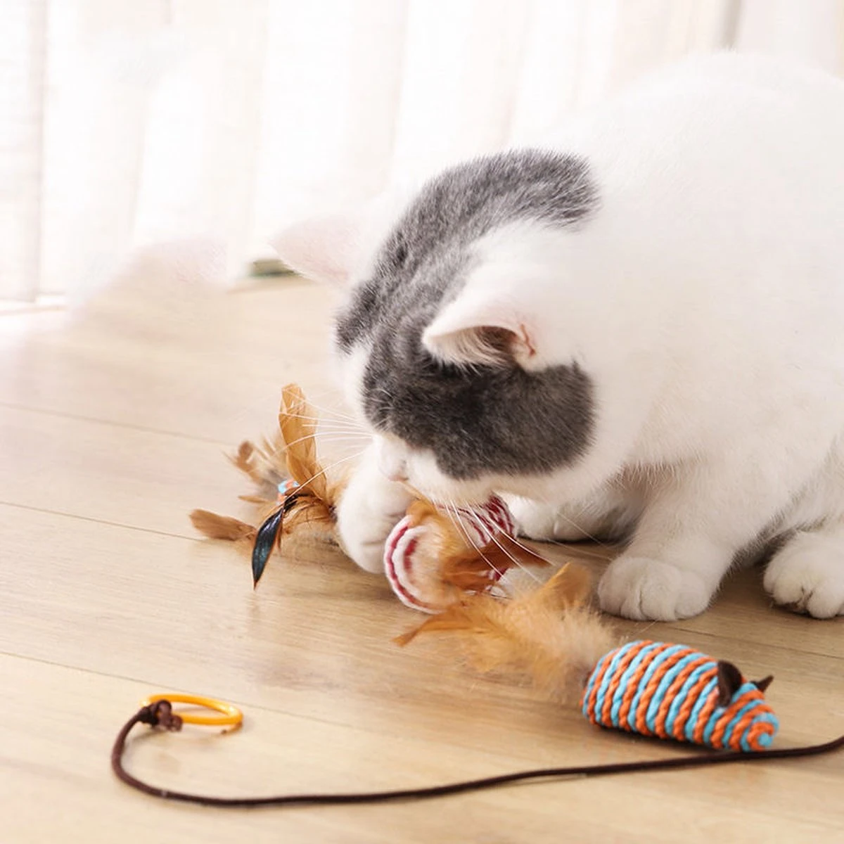 Kattenspeelgoed - Set Met 7 Kattenspeeltjes - Complete Set - Kattenhengel - Speelmuis 6 Kattenspeelgoed - Set Met 7 Kattenspeeltjes - Complete Set - Kattenhengel - Speelmuis - Image 4