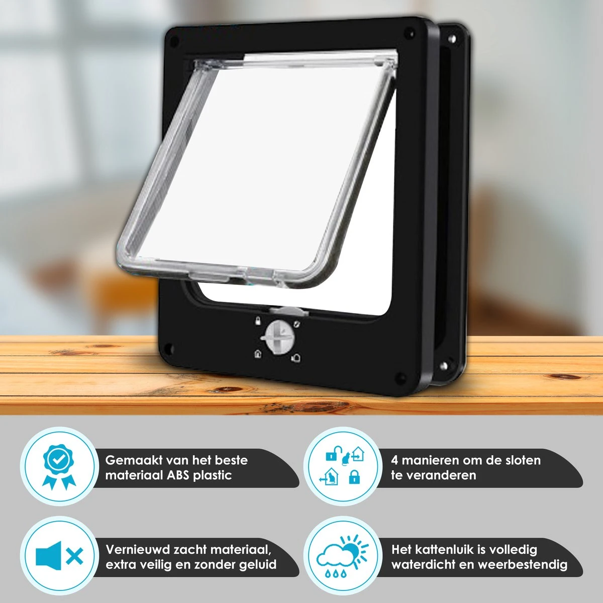 Gluxury Kattenluik Zwart Met Tunnel - 4 Vergrendelingsstanden - Weerbestendig - Binnen En Buiten - Maat L - Nederlandse Handleiding 7 Gluxury Kattenluik Zwart Met Tunnel - 4 Vergrendelingsstanden - Weerbestendig - Binnen En Buiten - Maat L - Nederlandse Handleiding - Image 5