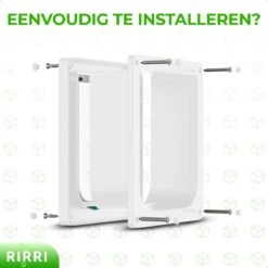 Rirri Kattenluik Met Tunnel - 4 Vergrendelingsstanden - Weerbestendig - Binnen En Buiten - Grote Kat - Maat L - Wit - 25,5 X 23.5 Cm -Huisdierbenodigdheden Korting 1200x1200 2994