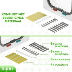 Rirri Kattenluik Met Tunnel - 4 Vergrendelingsstanden - Weerbestendig - Binnen En Buiten - Grote Kat - Maat L - Wit - 25,5 X 23.5 Cm -Huisdierbenodigdheden Korting 1200x1200 2996