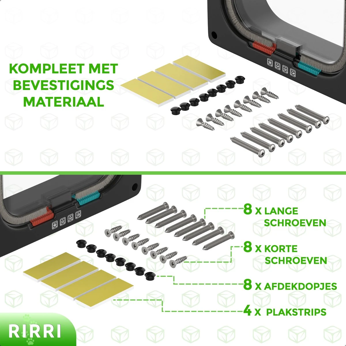 Rirri Kattenluik Met Tunnel - 4 Vergrendelingsstanden - Weersbestendig - Binnen En Buiten - Maat M - Zwart - 19 X 20 Cm 7 Rirri Kattenluik Met Tunnel - 4 Vergrendelingsstanden - Weersbestendig - Binnen En Buiten - Maat M - Zwart - 19 X 20 Cm - Image 5