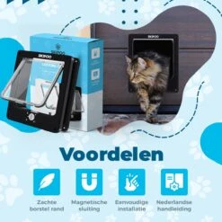 Skipoo Kattenluik Met Tunnel - Weerbestendig - Grote Kat - 4 Vergrendelingsstanden - Zwart -Huisdierbenodigdheden Korting 1200x1200 3013