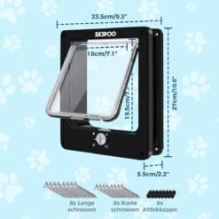 Skipoo Kattenluik Met Tunnel - Weerbestendig - Grote Kat - 4 Vergrendelingsstanden - Zwart -Huisdierbenodigdheden Korting 1200x1200 3014