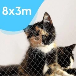 Kattennet - Balkon Net - Katten Gaas - Kattennet Balkon - Transparant - 8x3 M