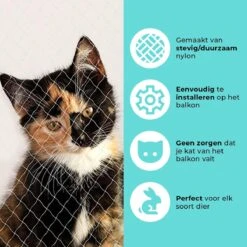 Kattennet Premium - 800 X 300 CM - Kattennet Voor Balkon - Transparant - Balkon Net - Makkelijk Te Monteren- Kattengaas 12 Kattennet Premium - 800 X 300 CM - Kattennet Voor Balkon - Transparant - Balkon Net - Makkelijk Te Monteren- Kattengaas -Huisdierbenodigdheden Korting 1200x1200 3038