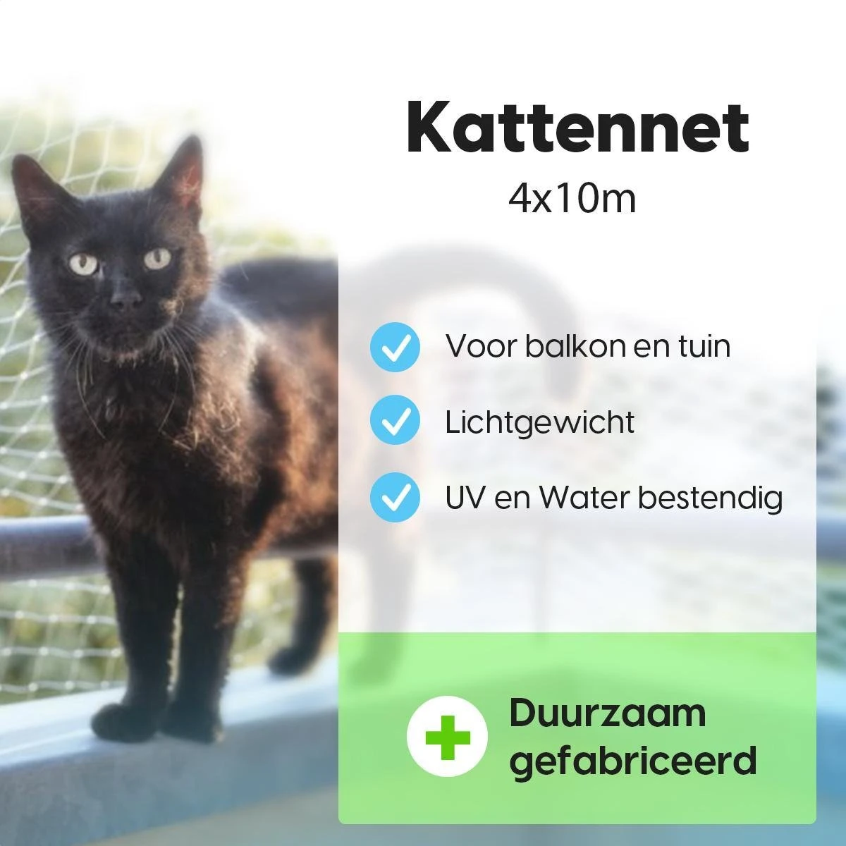 Kattennet Voor Balkon 4x10 Meter - Katten Gaas - Kattennet Balkon - Katten Net - Transparant 4 Kattennet Voor Balkon 4x10 Meter - Katten Gaas - Kattennet Balkon - Katten Net - Transparant - Image 2