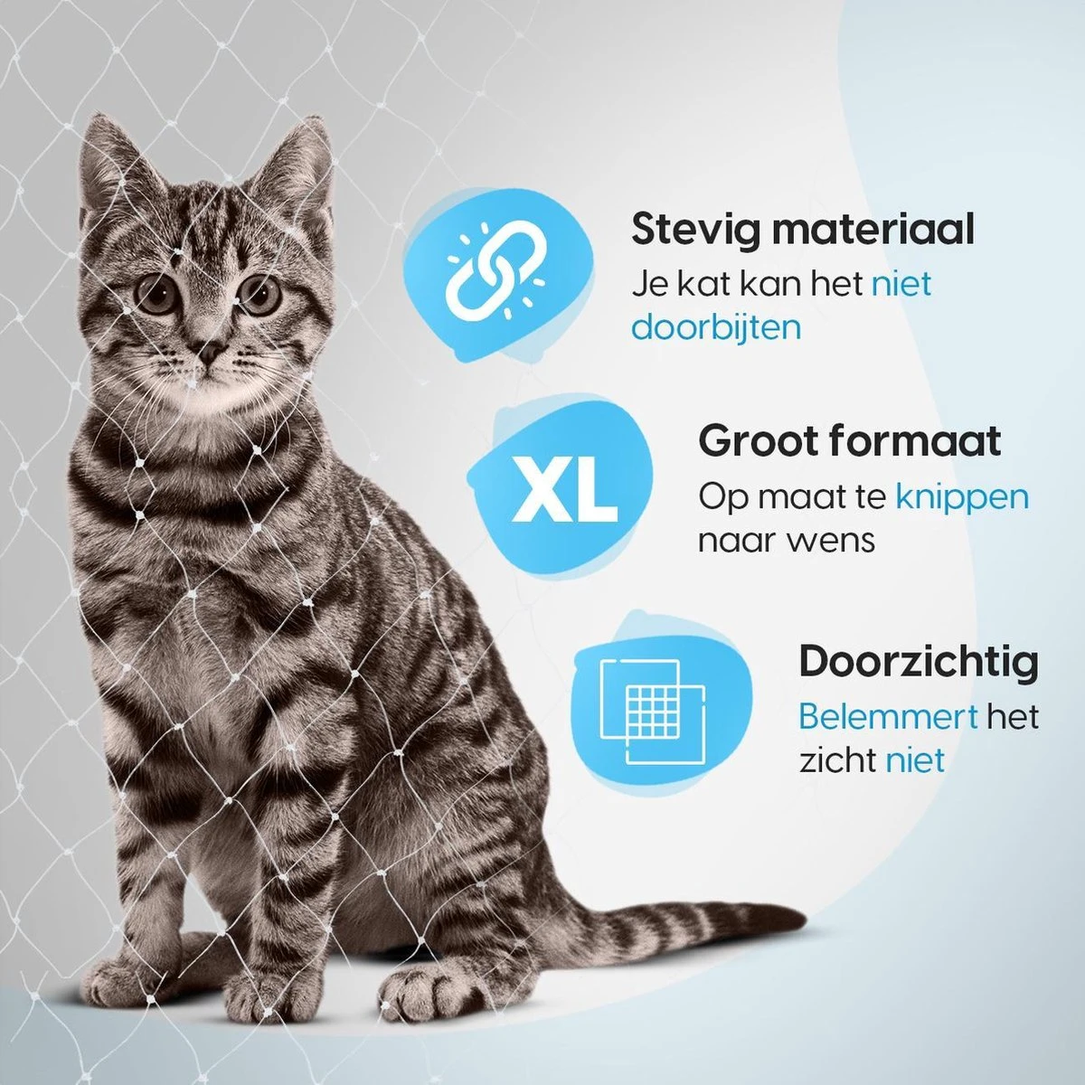 Kattennet Voor Balkon 4x10 Meter - Katten Gaas - Kattennet Balkon - Katten Net - Transparant 5 Kattennet Voor Balkon 4x10 Meter - Katten Gaas - Kattennet Balkon - Katten Net - Transparant - Image 3