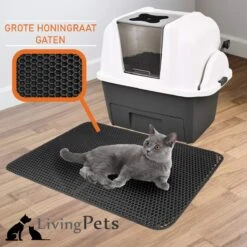 Lavida Home - Kattenbakmat - Grit Opvanger - 45 X 60 Cm - Dubbele Laag & Waterdicht - Katten Mat - Katten Mat Met Opvangruimte Voor Grit - Katten Mat - Kat Benodigdheden - Kitten - Gritmat Voor Poes - Grijs -Huisdierbenodigdheden Korting 1200x1200 3078