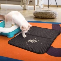 Nobleza Kattenbakmat - Kattenmat Met Filter - Kattenbak Accessoires - Grit Opvanger - 3 Lagen - Waterdicht - 60x45 Cm - Opvouwbaar - Zwart -Huisdierbenodigdheden Korting 1200x1200 3088