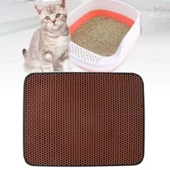 IGOODS - Kattenbakmat Met Filter - 45 X 60 - Waterdicht - Dubbele Laag - Bruin -Huisdierbenodigdheden Korting 1200x1200 3092