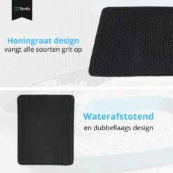 Tenify Kattenbakmat + Extra Kattenbak Schepje - 40 X 50 Cm - Waterdicht - Dubbele Laag - Honingraatstructuur - Uitloopmat - Mat -Huisdierbenodigdheden Korting 1200x1200 3101