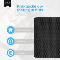 Tenify Kattenbakmat + Extra Kattenbak Schepje - 40 X 50 Cm - Waterdicht - Dubbele Laag - Honingraatstructuur - Uitloopmat - Mat -Huisdierbenodigdheden Korting 1200x1200 3102