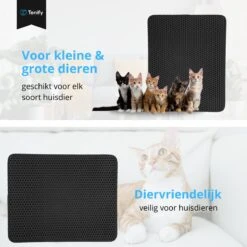 Tenify Kattenbakmat + Extra Kattenbak Schepje - 40 X 50 Cm - Waterdicht - Dubbele Laag - Honingraatstructuur - Uitloopmat - Mat -Huisdierbenodigdheden Korting 1200x1200 3105