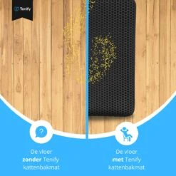 Tenify Kattenbakmat + Extra Kattenbak Schepje - 40 X 50 Cm - Waterdicht - Dubbele Laag - Honingraatstructuur - Uitloopmat - Mat -Huisdierbenodigdheden Korting 1200x1200 3107
