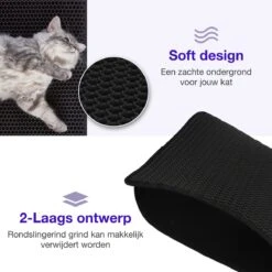 SIMU Lifestyle - Kattenbakmat - Grit Opvanger - Dubbele Laag - Waterdicht - Zwart - 50x40 Cm -Huisdierbenodigdheden Korting 1200x1200 3128