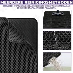 Kattenbakmat - Schoonloopmat - Katten Grit Opvanger - Kattenbakvulling - Waterdicht - Dubbele Laag - Honingraat - 40 X 50 Cm - Zwart -Huisdierbenodigdheden Korting 1200x1200 3134