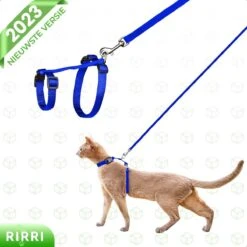 Rirri Kattenharnas Met Looplijn - Kattentuigje Met Looplijn Hoogwaardige Kwaliteit - Blauw