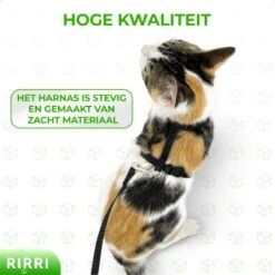 Rirri Kattenharnas Met Looplijn - Kattentuigje Met Looplijn Hoogwaardige Kwaliteit - Zwart -Huisdierbenodigdheden Korting 1200x1200 3184