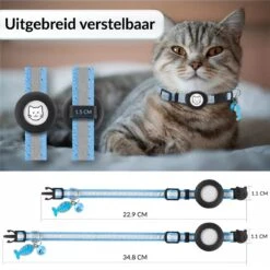 BJØRK Kattenhalsband Airtag - Reflecterend - Zwart - Verstelbaar - 20 Tot 30 Cm - Tracker- GPS - Geschikt Voor Apple AirTag - Kattenriem - Katten Accessoire - Halsband Kat Airtag -Huisdierbenodigdheden Korting 1200x1200 3198